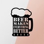 Wallity Beer Metal Decor - Accesorio de pared de metal negro